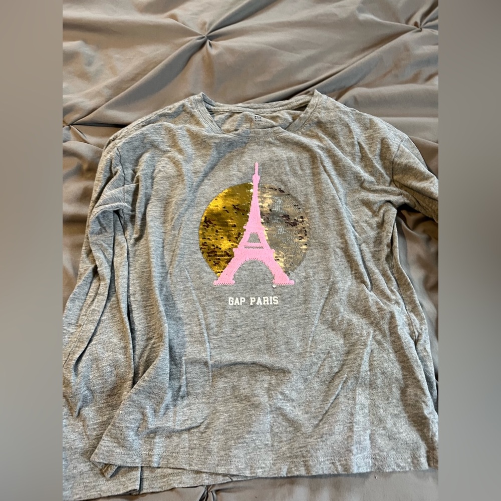Paris sequins flip shirt.